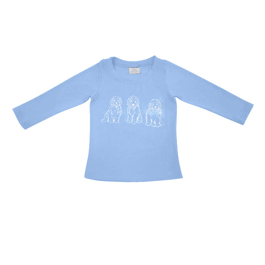 Baby Boys Blue Long Sleeves Gogs Print Top Preorder