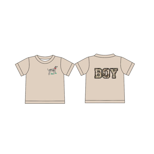 Baby Boys Khaki Short Sleeves Dog Camo BOY Top Shirts Preorder