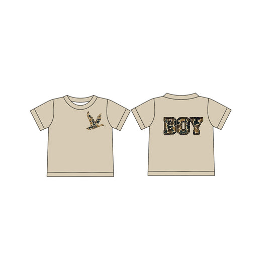 Baby Boys Khaki Short Sleeves Camo Duck BOY Top Shirts Preorder