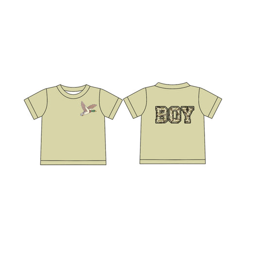 Baby Boys Olive Short Sleeves Duck Camo BOY Top Shirts Preorder