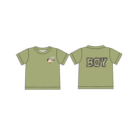 Baby Boys Green Short Sleeves Duck Camo BOY Top Shirts Preorder