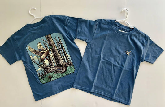 Baby Boys Hot Blue Short Sleeves Bottomland Duck Print Top Shirts Preorder