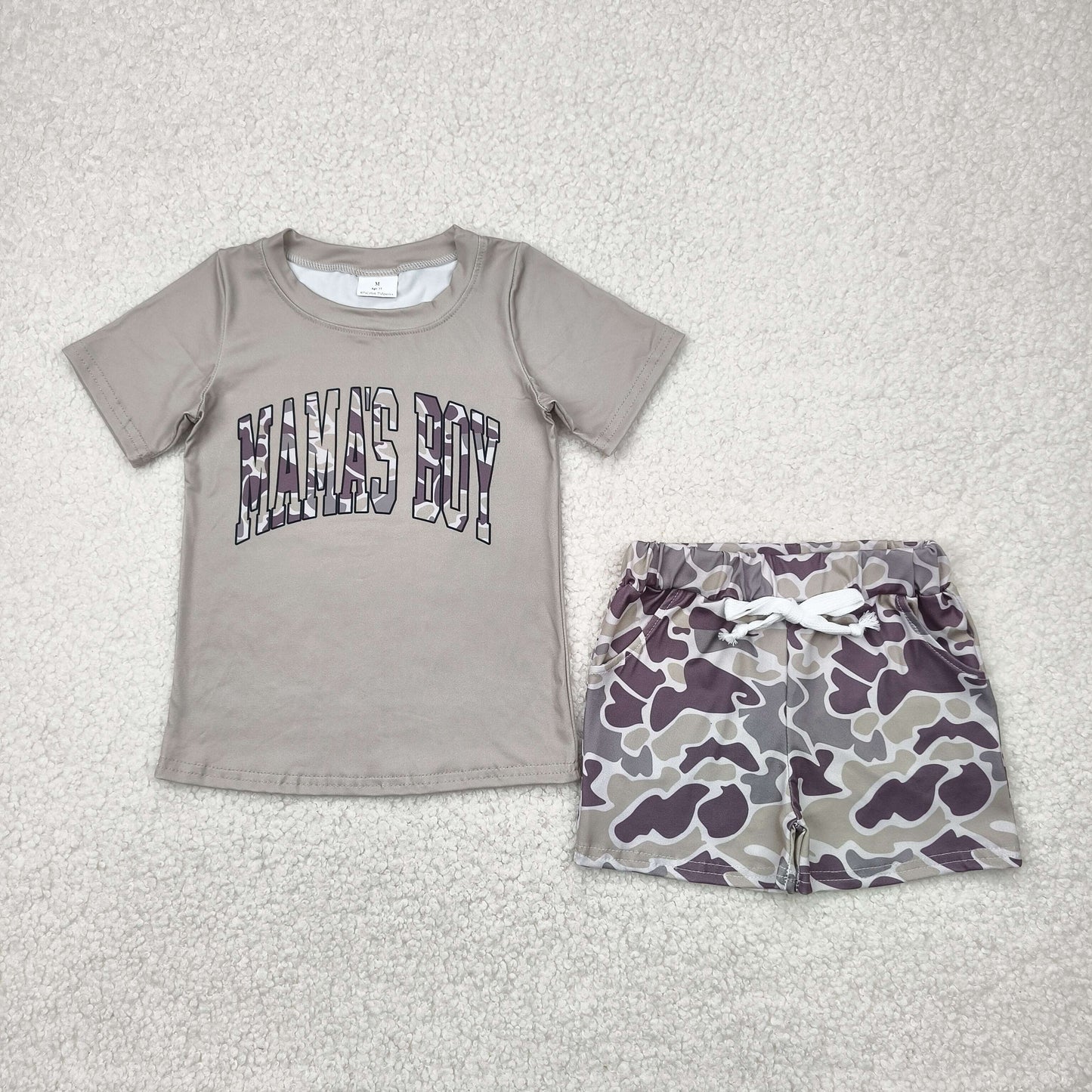 Camo Mama's Boys Sibling Summer Shorts Set