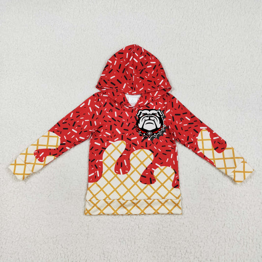 Preorder  5 MOQ，Baby Boys Georgia Bulldog Team  Long Sleeve Hoodie Top