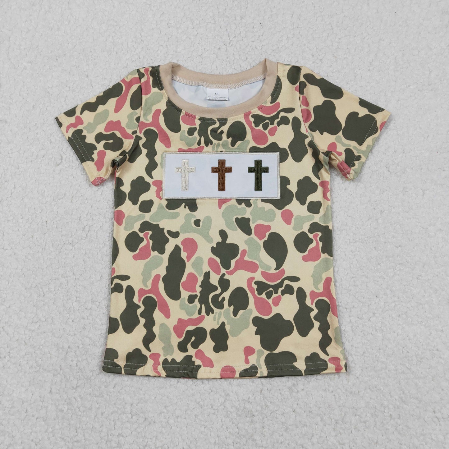 Easter Sibling Baby Girls  Cross Camo Romper T-shirt Top