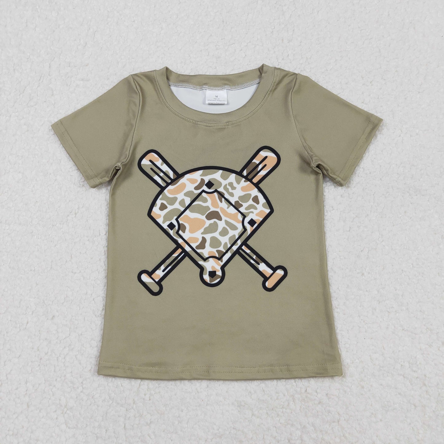 Sibling Baby Boys Baseball Camo Short Sleeve T-shirt Top