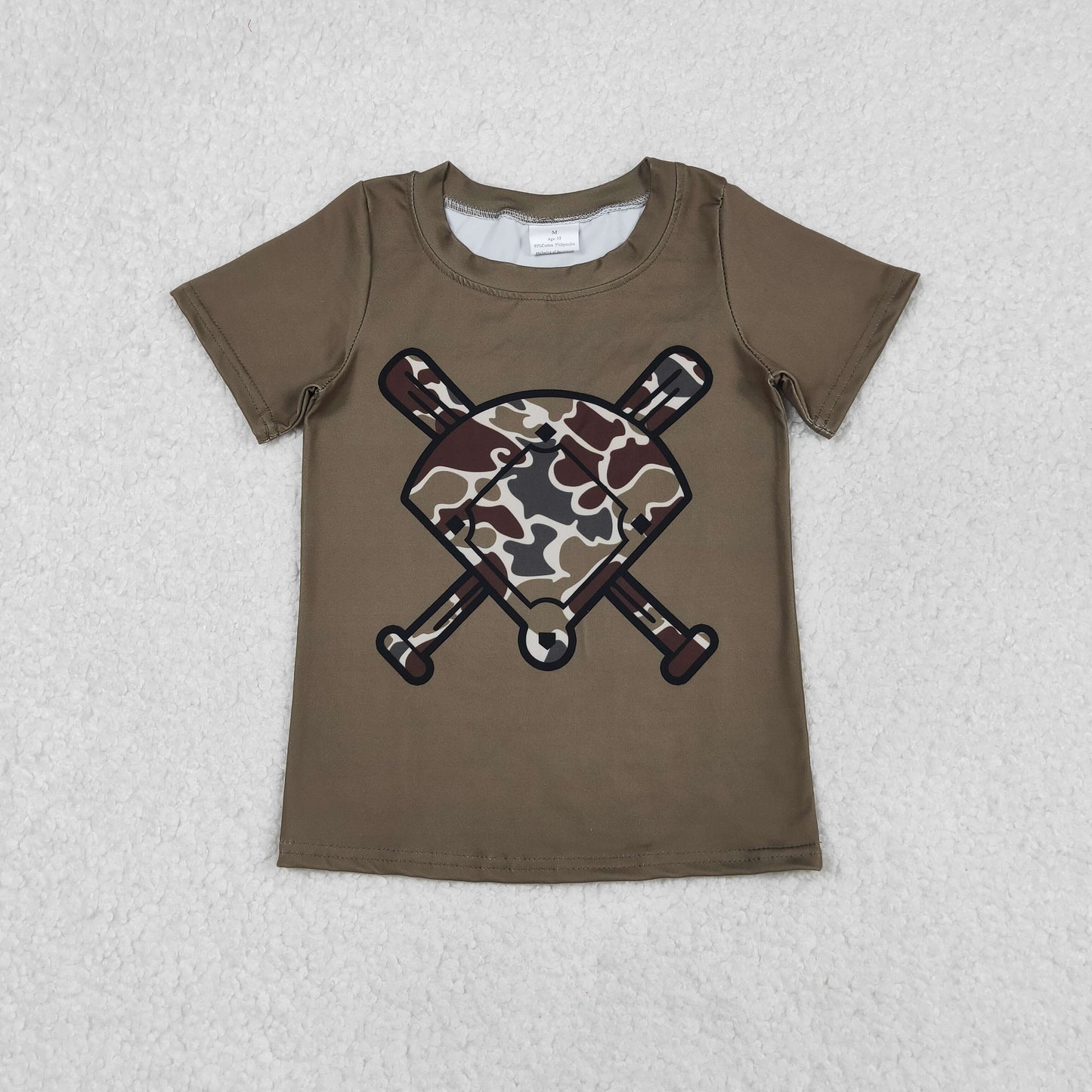 Sibling Baby Boys Baseball Camo Short Sleeve T-shirt Top