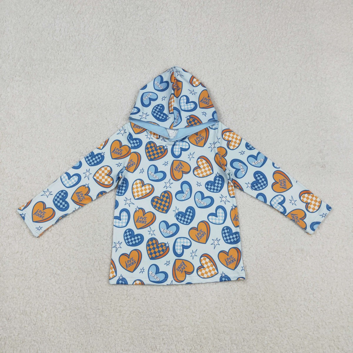 Toddler Boys Sibling Valentine's Day Heart Truck Long Sleeve Hoodie Top