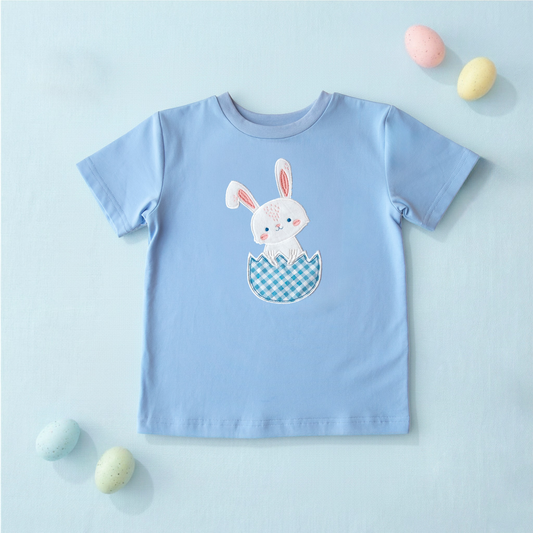 BT1646 Baby Boys Easter Bunny Blue T-shirt Top Preorder