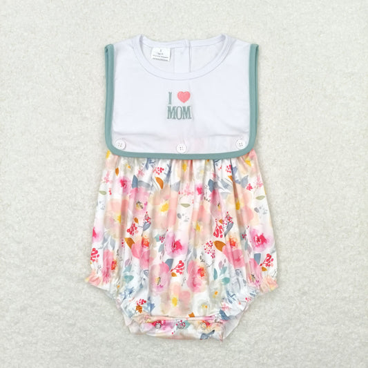 I Love MOM Floral Bubble Romper