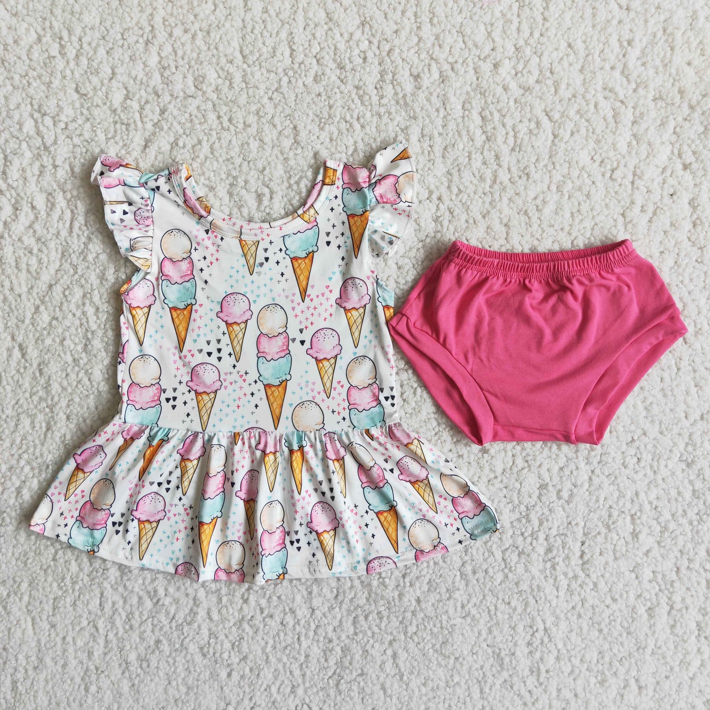 Summer Cute Ice-cream Bummies Set