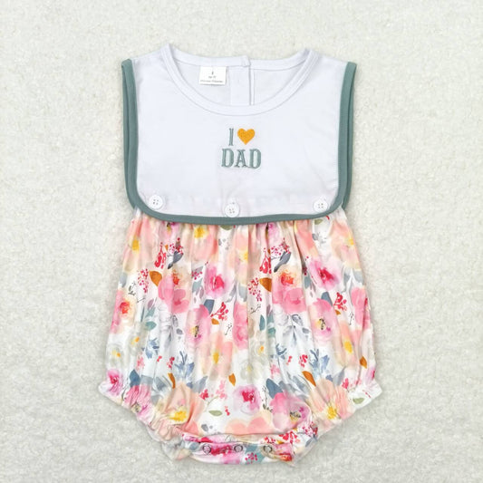 I Love Dad Floral Bubble Romper