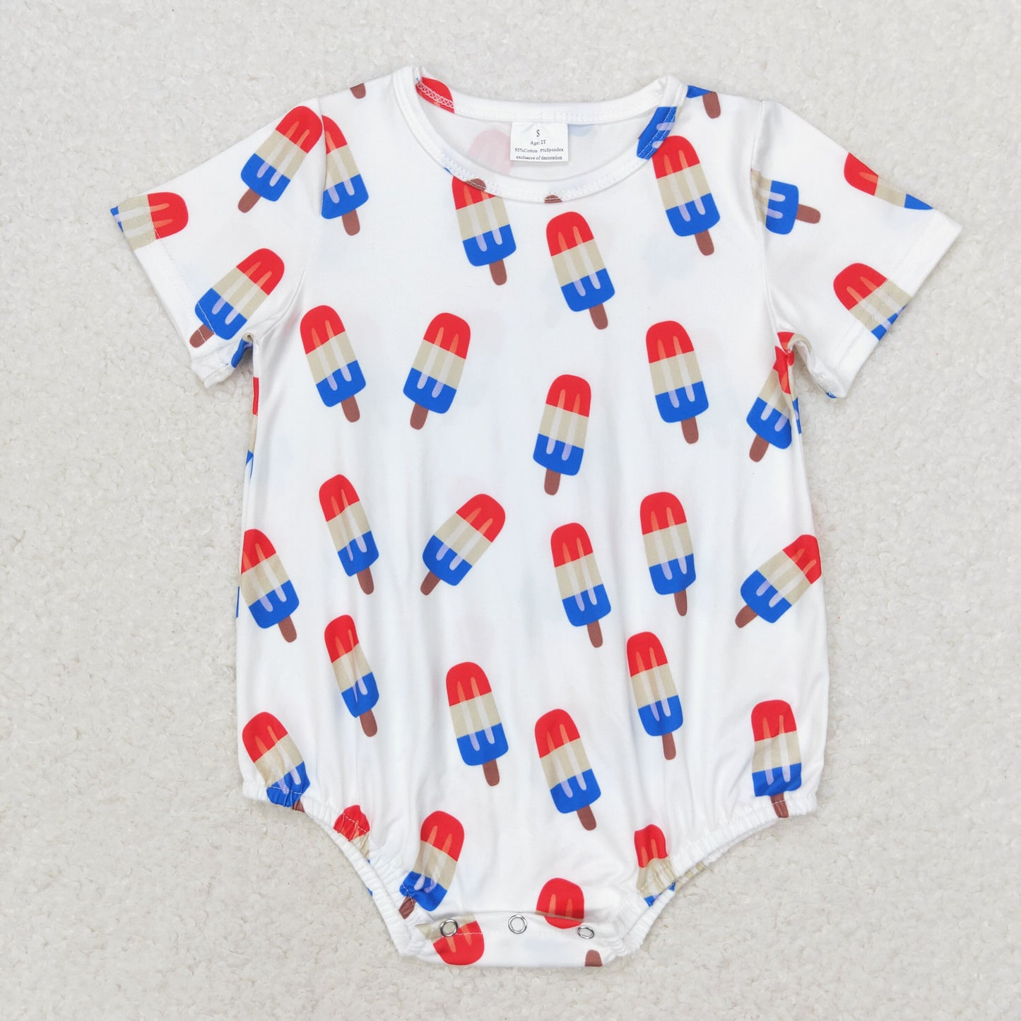 SR1736 Newborn Baby Boys Popsicle Short Sleeve Romper