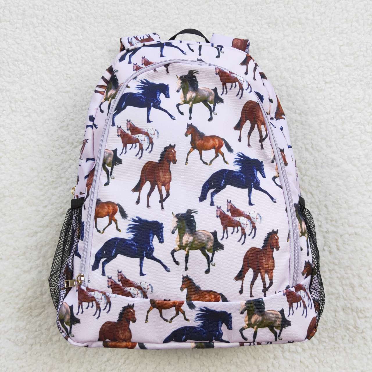 BA0124 Kids Girls Western Horse Print Backpack Bag