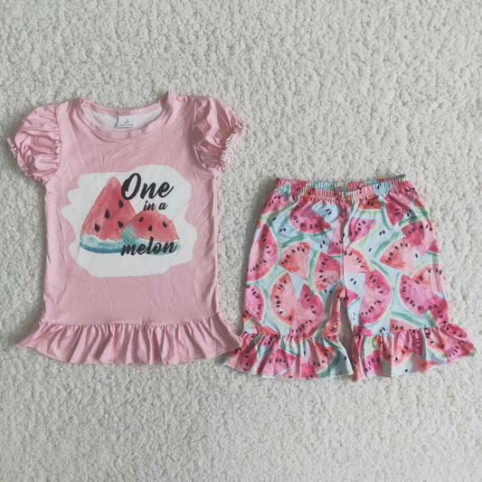 Summer Girls Set One In A Melon Shorts Set