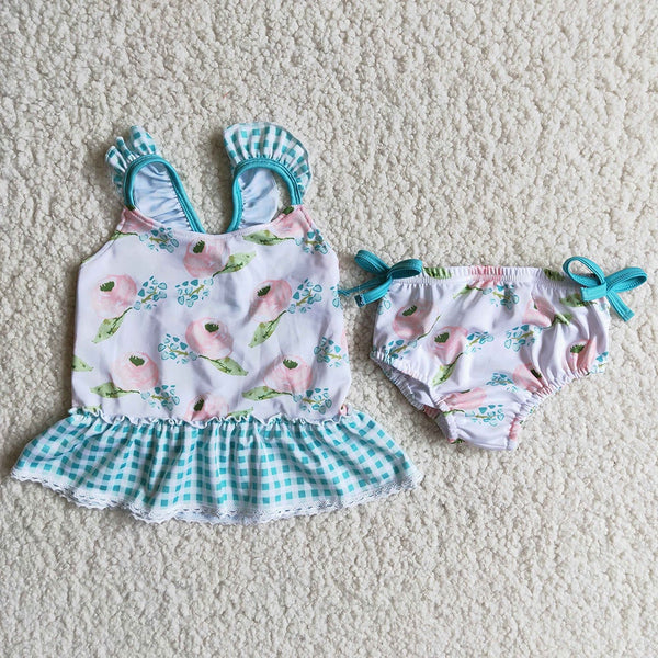 Baby Girls Floral plaid Swimsuits