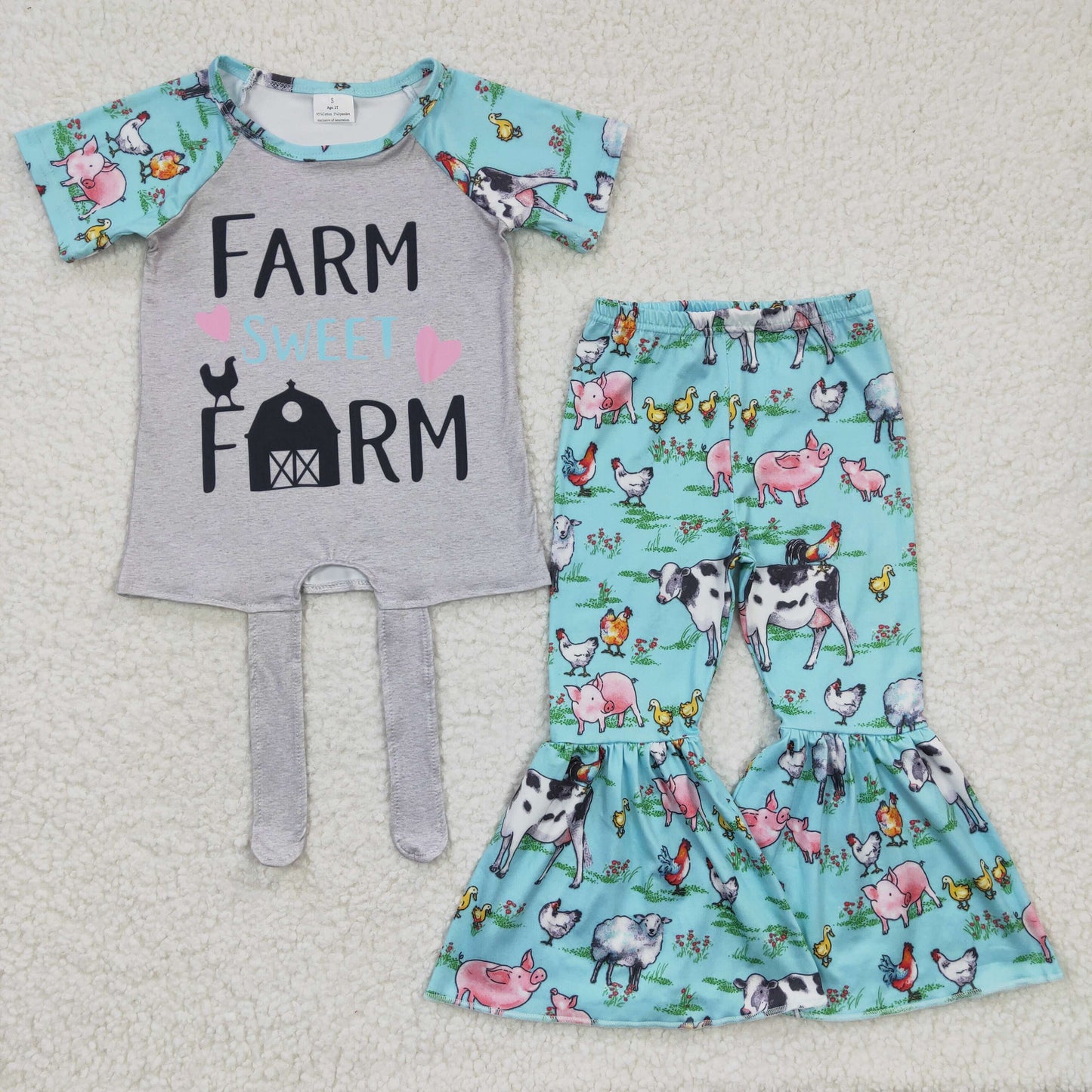 Promotion Baby Girls Farm Clothing Set