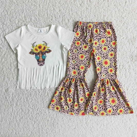 Kids Girls Sunflower Heifer Set