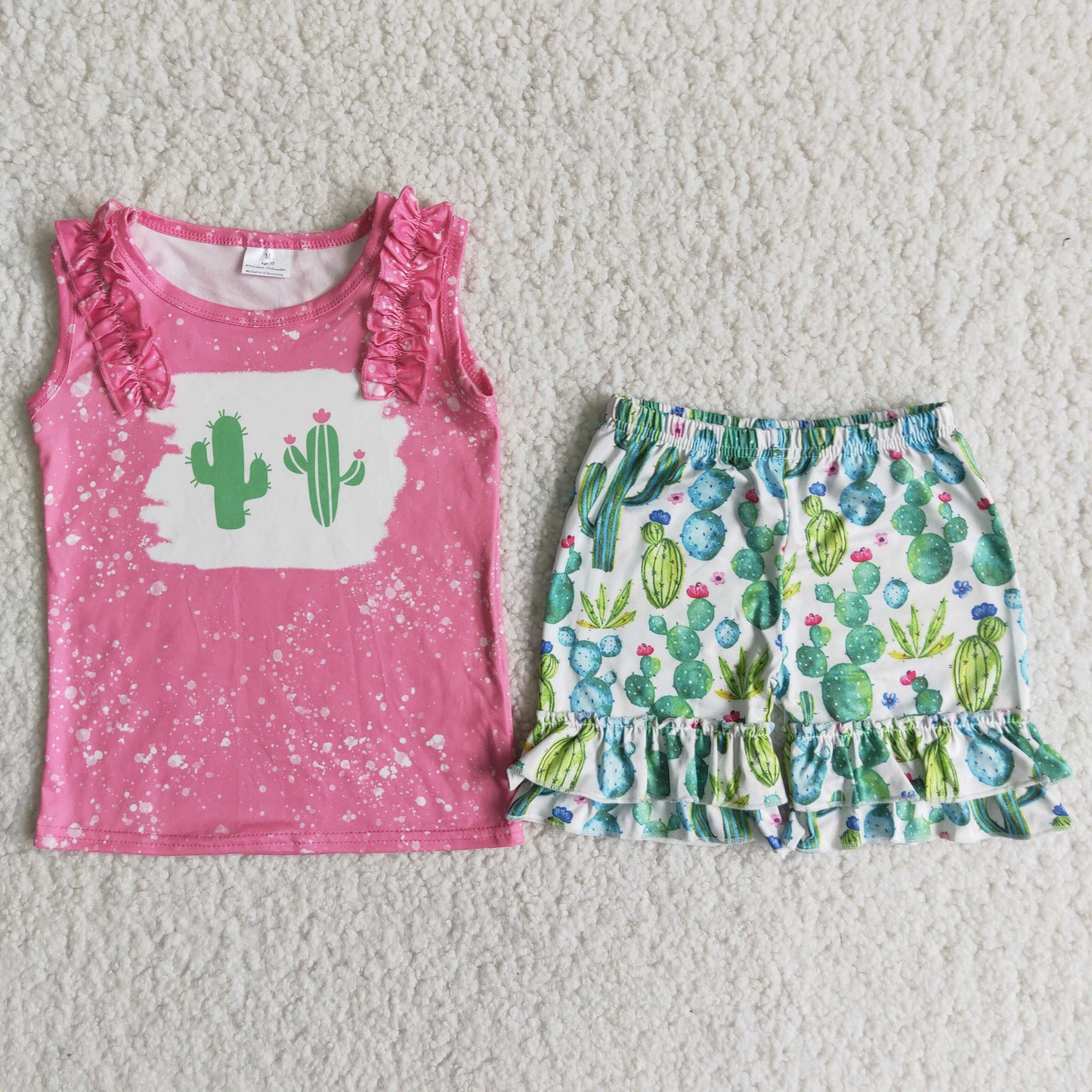 Summer Baby Girls Cactus Shorts Set