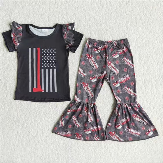 C7-24 Firemen Bell Bottom  Boutique Outfit For Girls