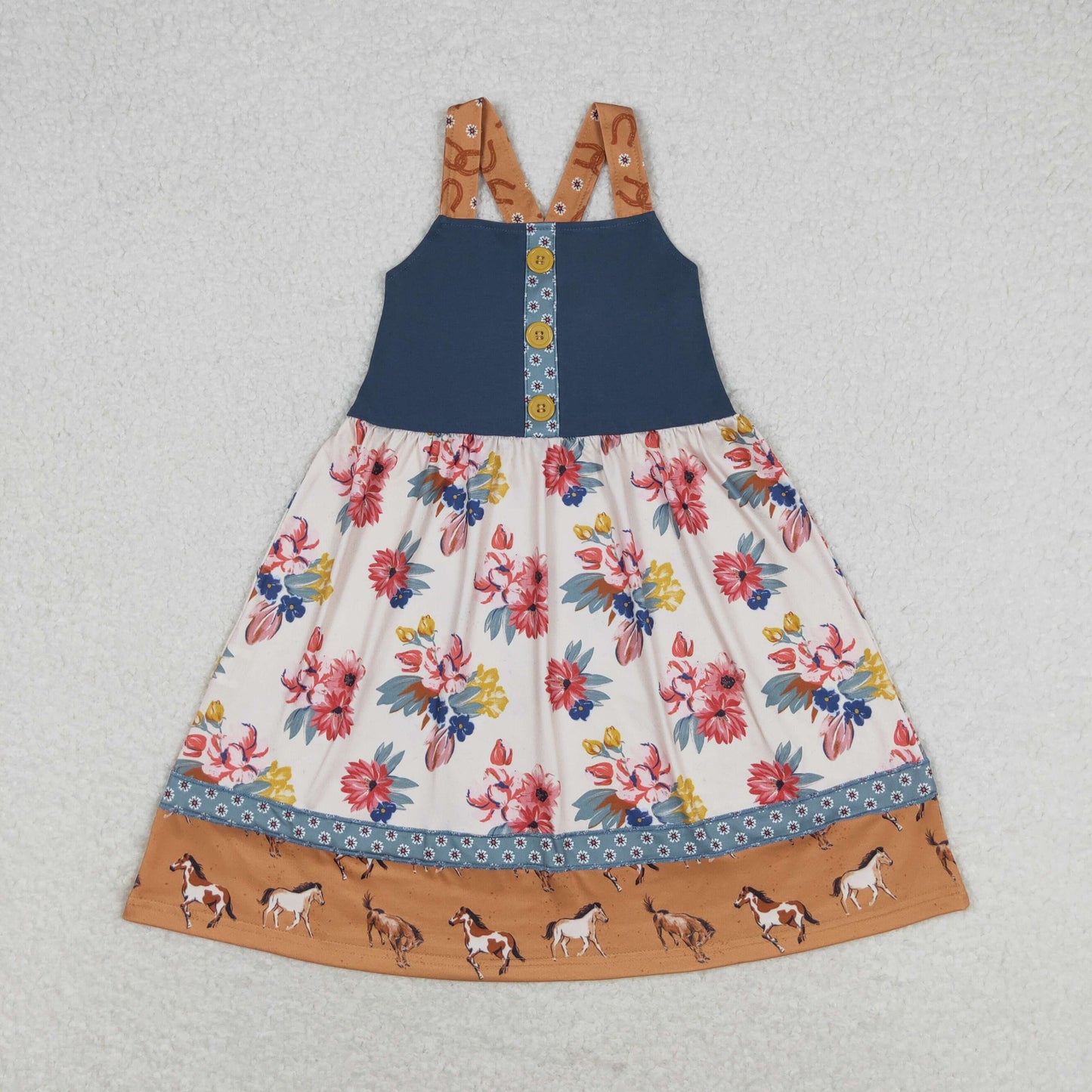 Baby Girls Summer Vintage Western Flower Dress