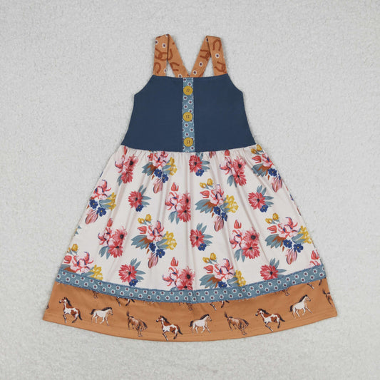 Baby Girls Summer Vintage Western Flower Dress