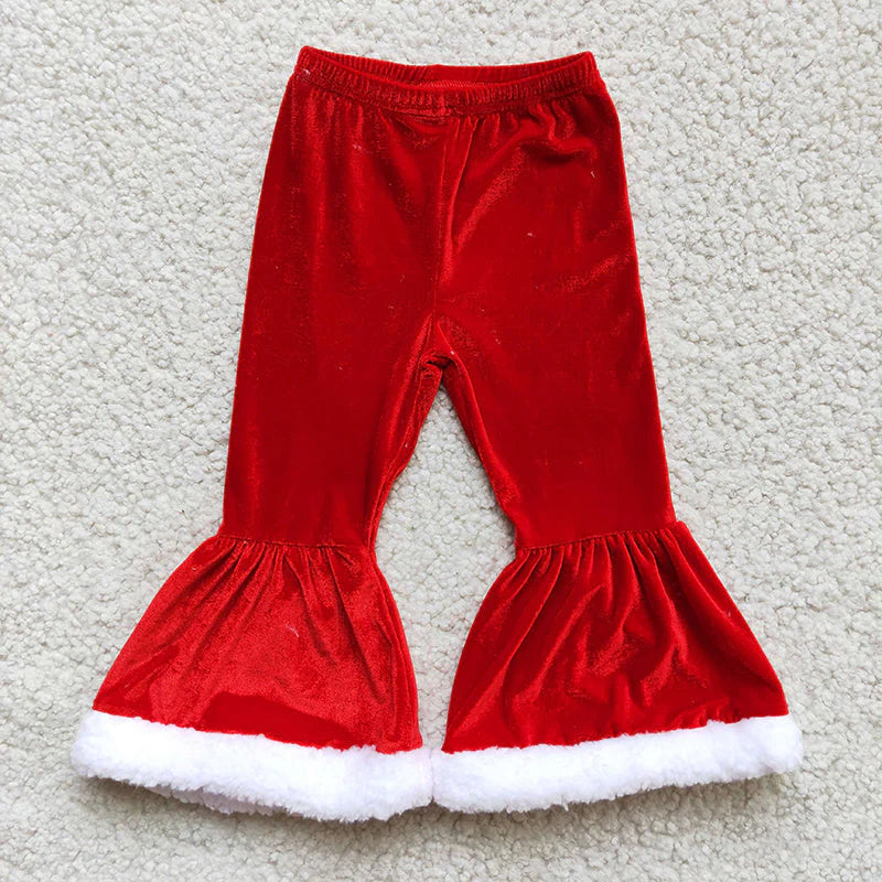 A4-10 Baby Girls Red Velvet Christmas pants