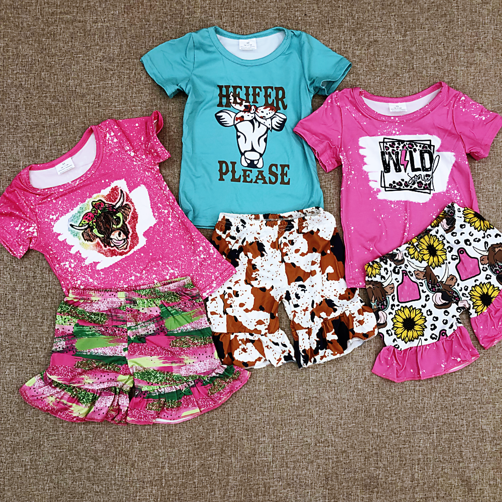 Cowgirls Western Summer Shorts Set Sibling