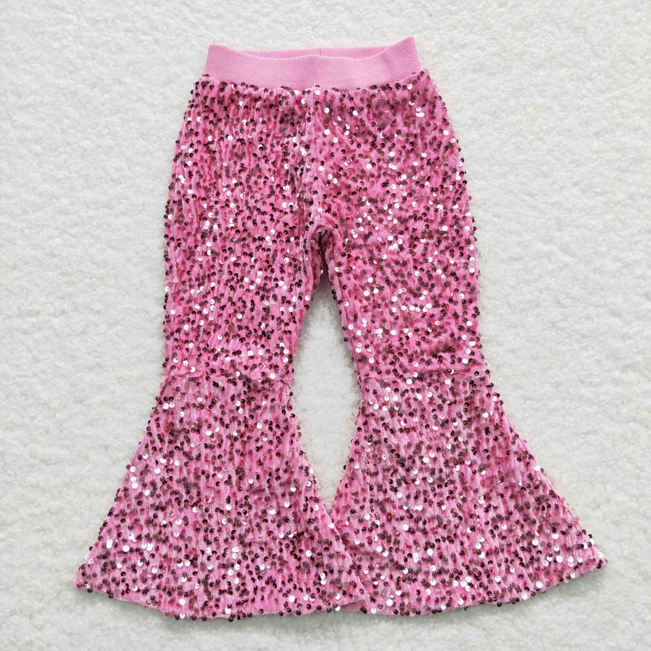 Baby Girls Pink Sequin Bell Bottom Pant