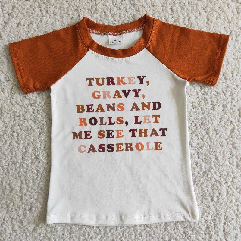 Girls Thanksgiving Day Turkey Gravy Outfit and Boys Top