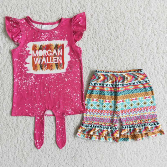 Baby Girls Western Summer Shorts Set