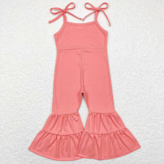 Kids Girls Cotton Coral Jumpsuit