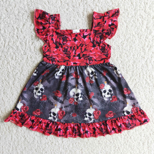 E1-13 Kids GIrls Halloween Flowers Dress ON sale