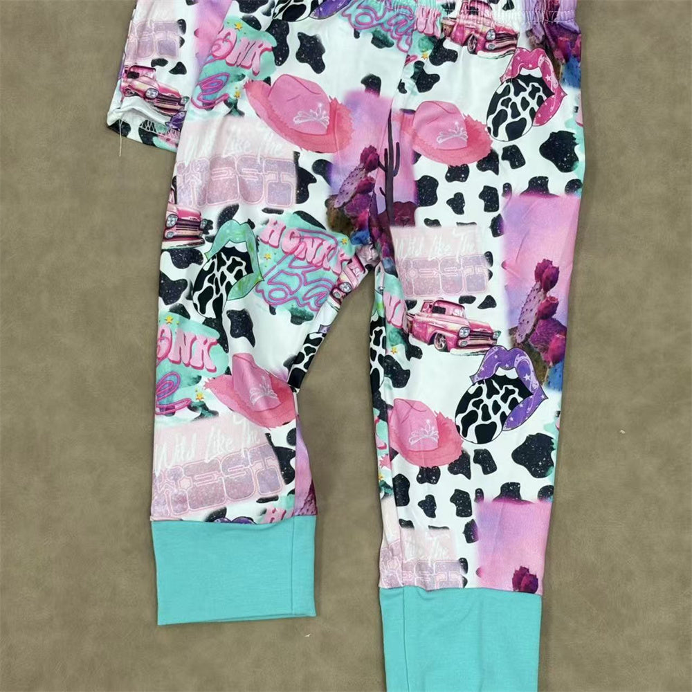 Kids Sibling Western Short Sleeve Top Pajama Outfit