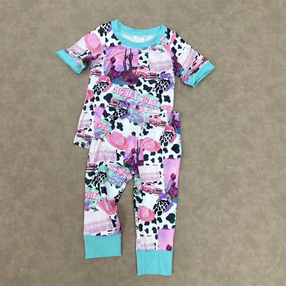 Kids Sibling Western Short Sleeve Top Pajama Outfit