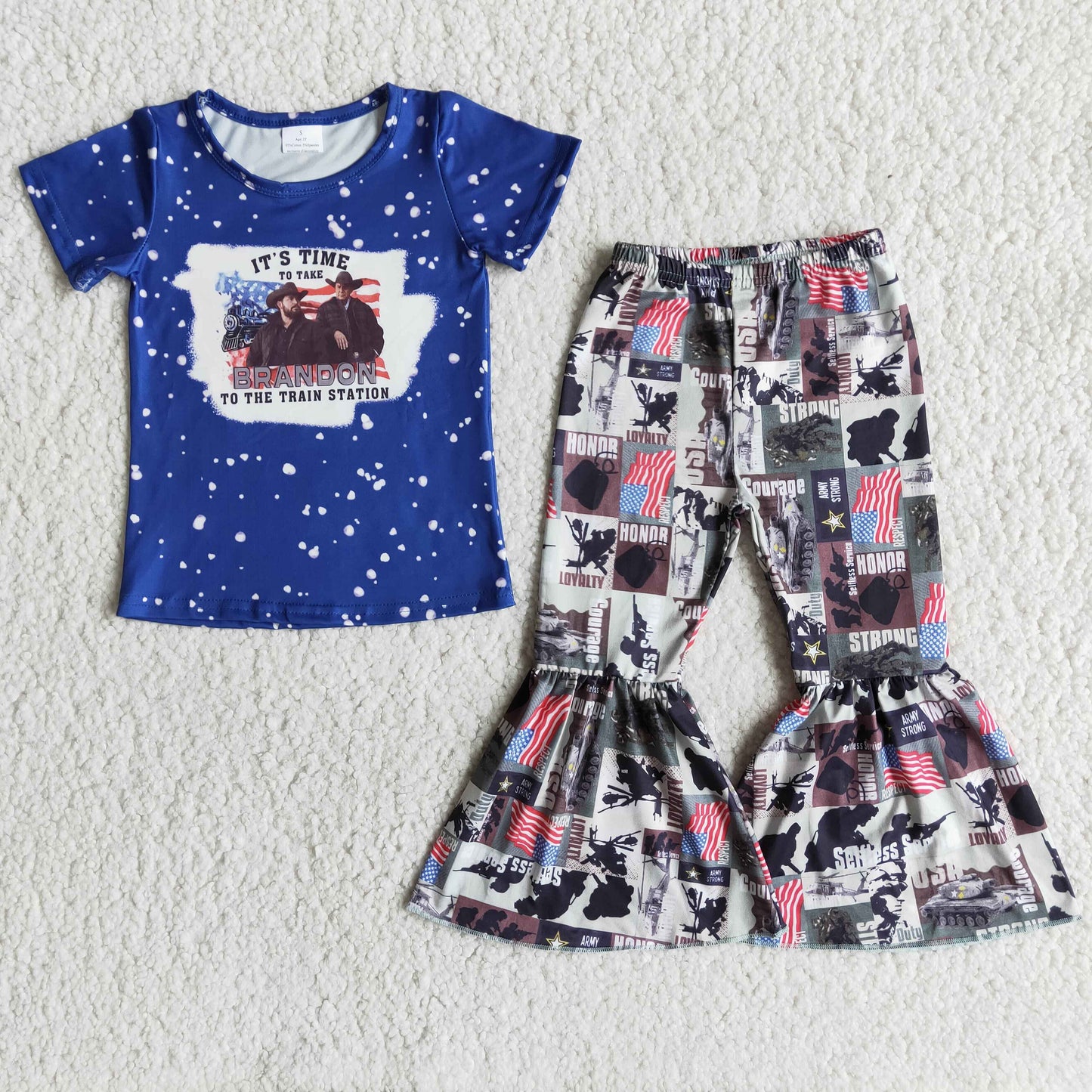 Toddler Girls Singer Bell Bottom Pants Set On Sale