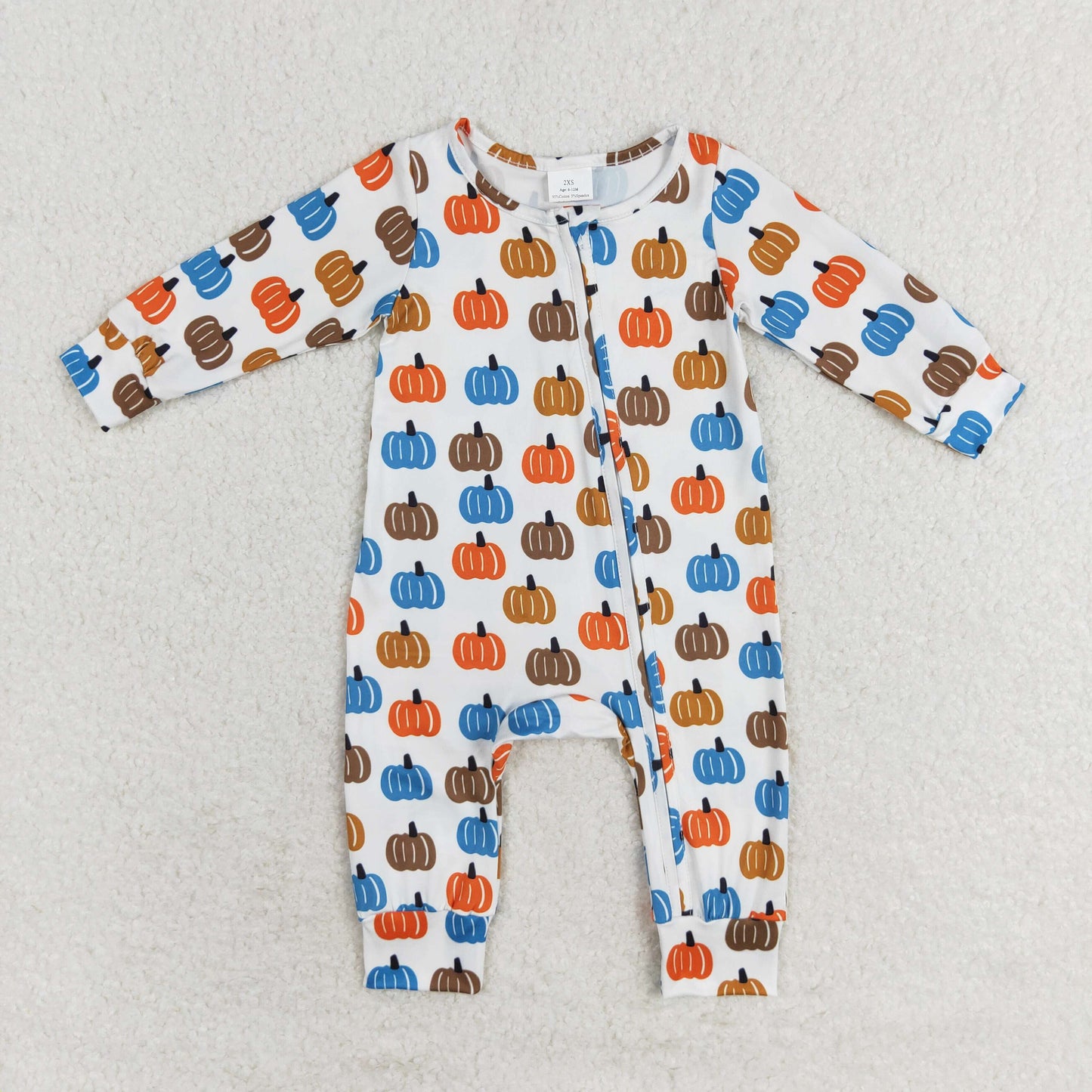 Newborn Baby Boys   Pumpkin Zipper Romper