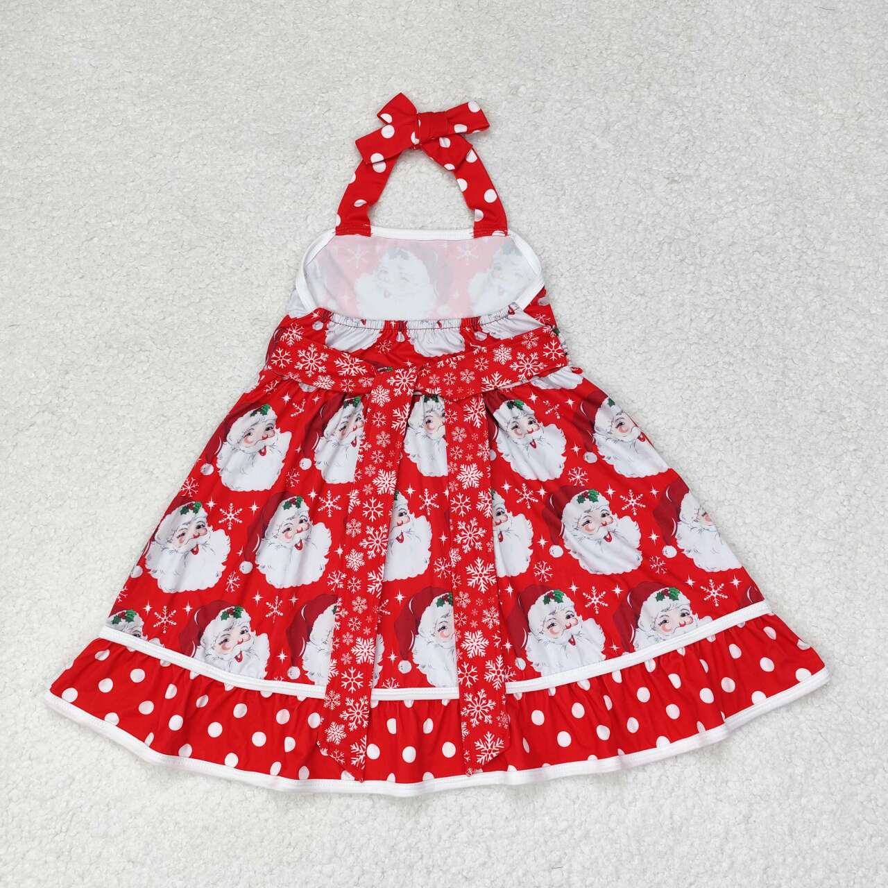 GSD1345 Baby Girls Christmas Santa Red Polka Dot Dress