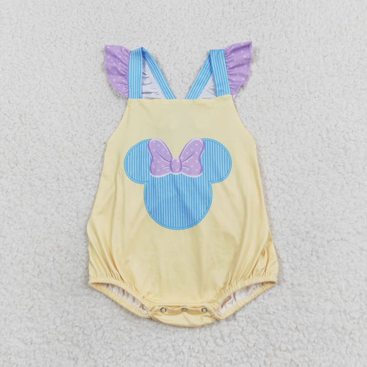 SR1560 Baby Girls Cartoon Mouse Bubble Romper