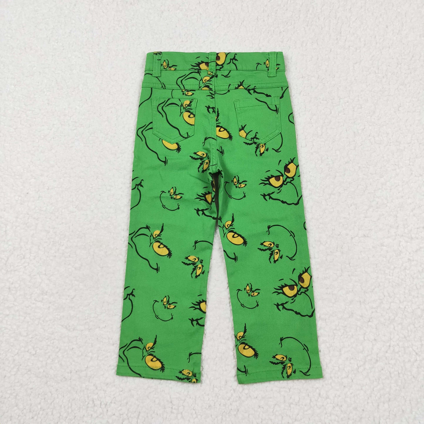 Kdis Boys Christmas Green Face Denim  Pants