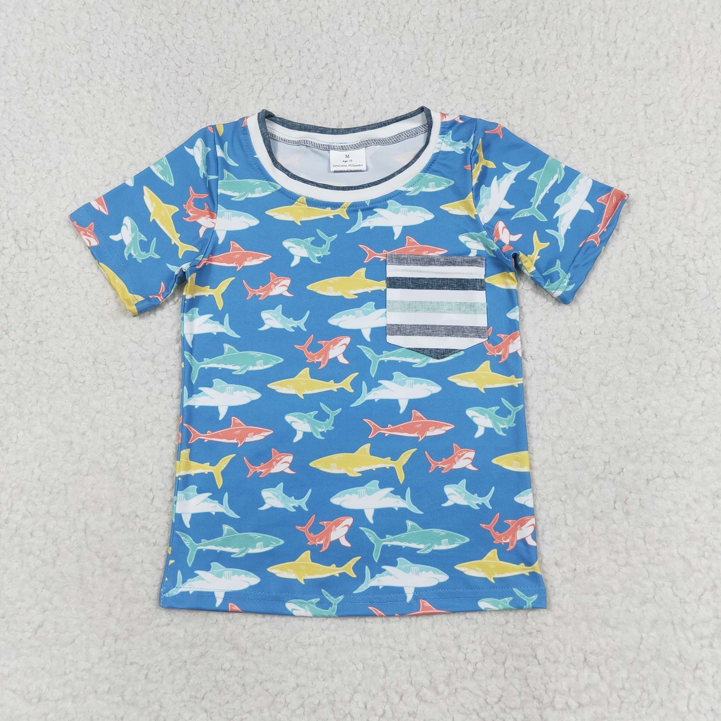 Baby Boys Summer Shark Short Sleeve T-shirt