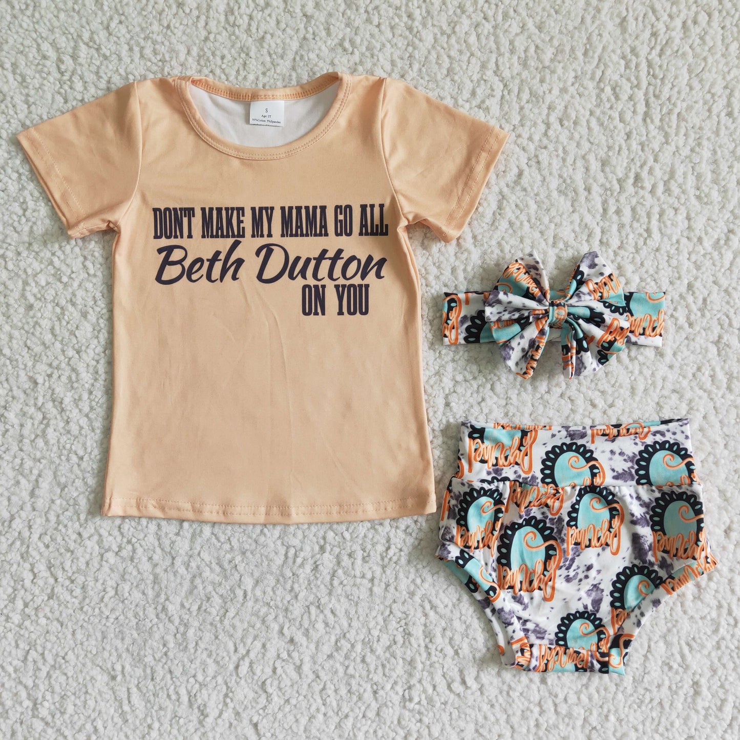 Summer Baby Girls Bummies Set +Headband