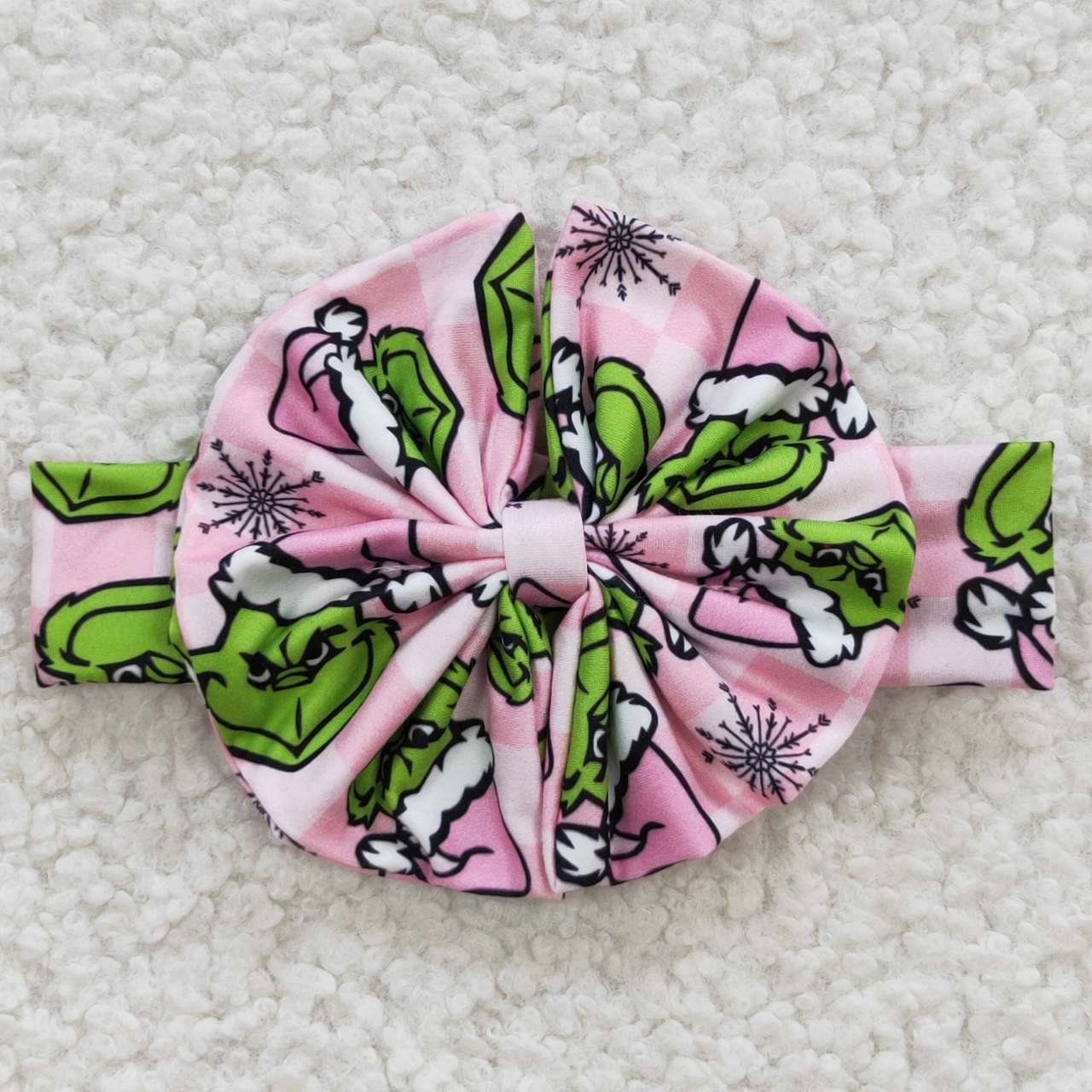 Baby Girls Christmas Green Face Pink Bummie Set