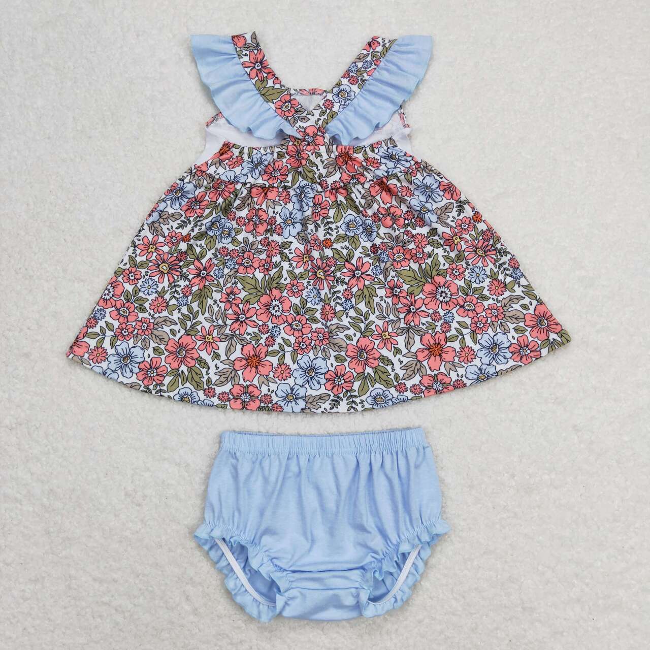 I Love Day Sibling Summer Floral Father's Day Bummie Set