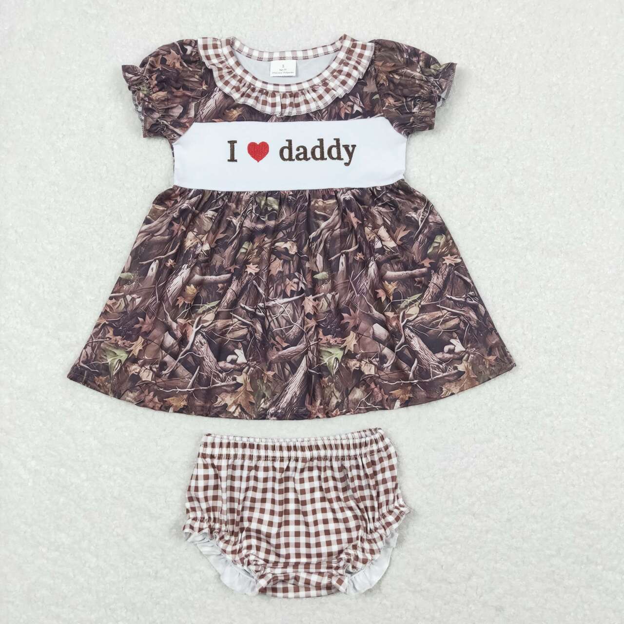 I Love Day Sibling Summer Floral Father's Day Bummie Set