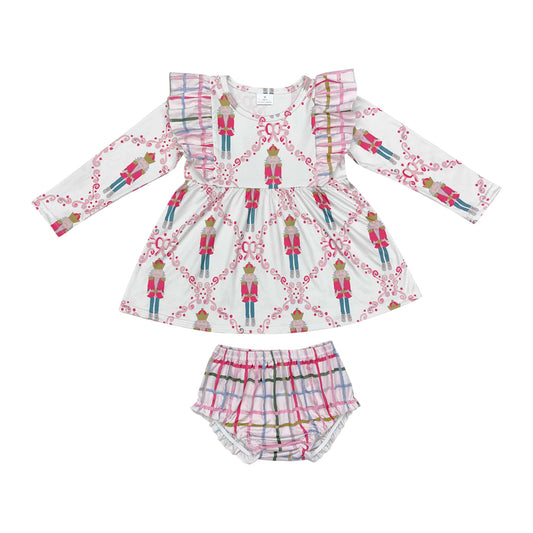 Baby Girls Christmas Nutcracker Bummie Set