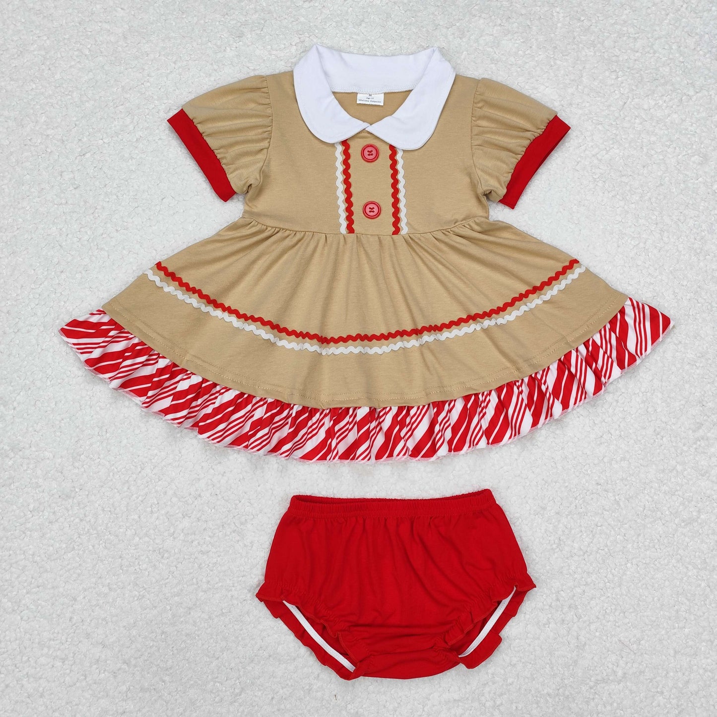 Baby Girls Christmas Bummie Set