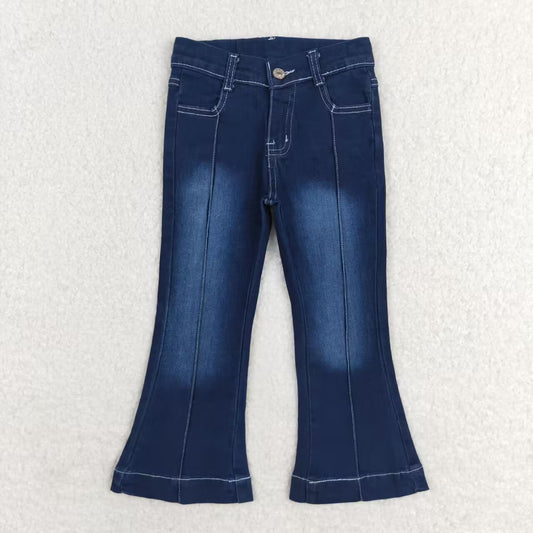 P0508 Kids Girls  Blue Denim Bell Bottom Pants