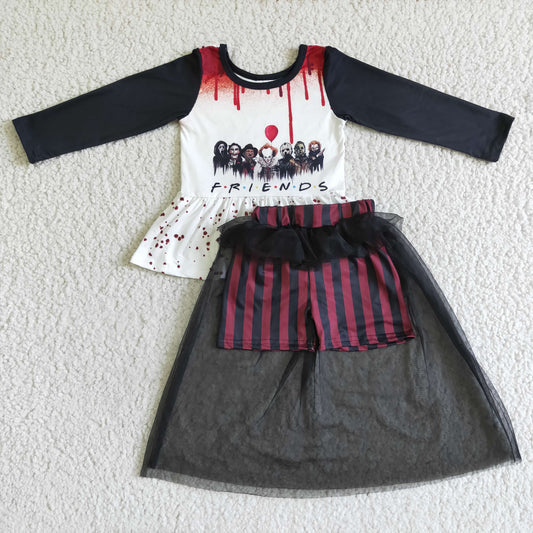 GLD0041 Kids Girls Halloween Friends Outfit