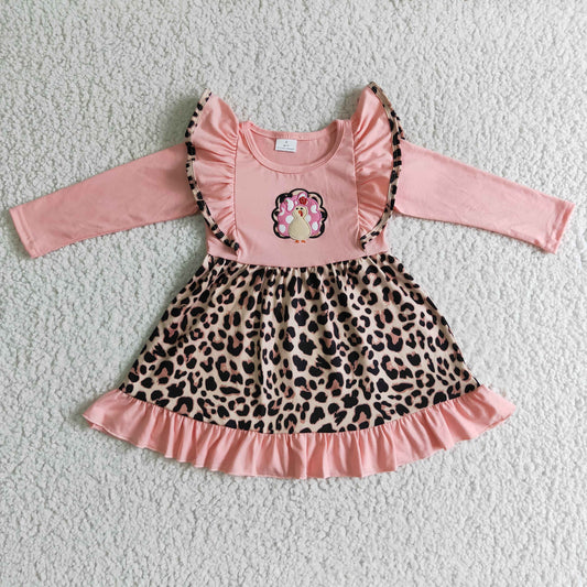 GLD0088 Thanksgiving Turkey Pink  Dress